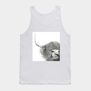 happy hairy highland cow Tank Top